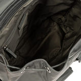 Grey backpack, inside view