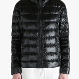 Black jacket worn by a person, showing the jacket's fit