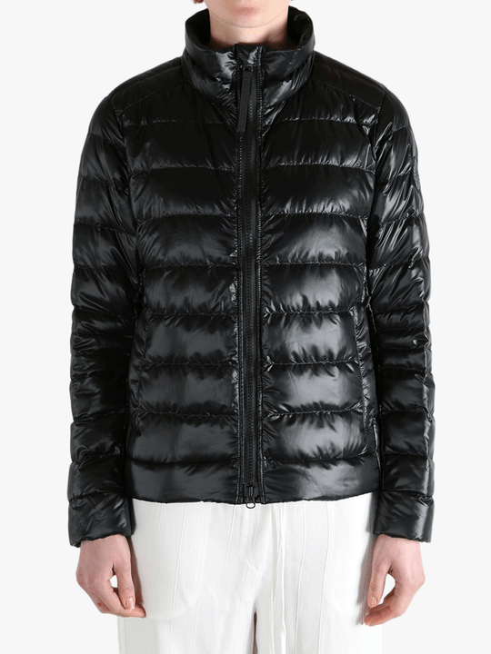 Black jacket worn by a person, showing the jacket's fit