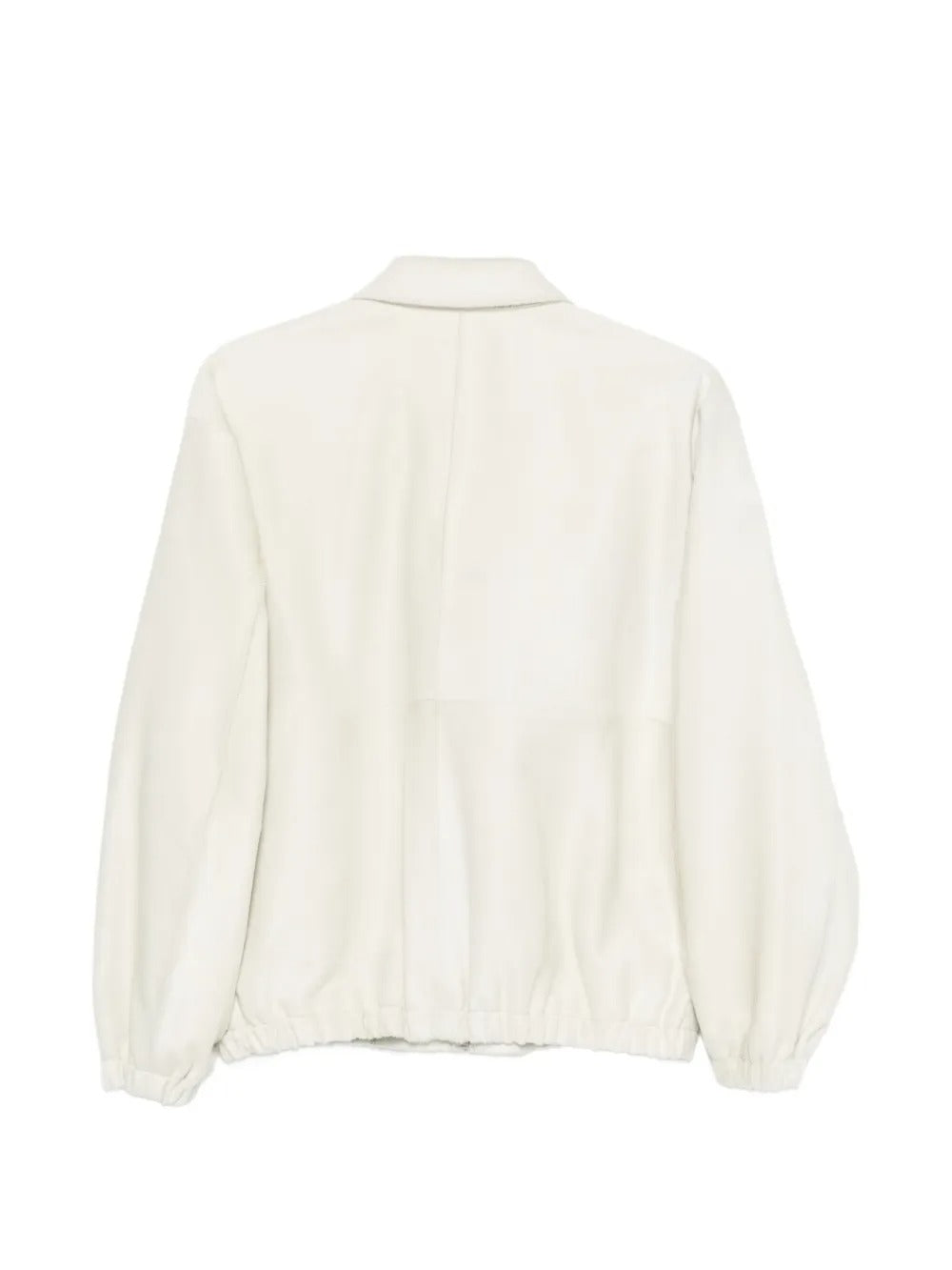 White jacket, back view