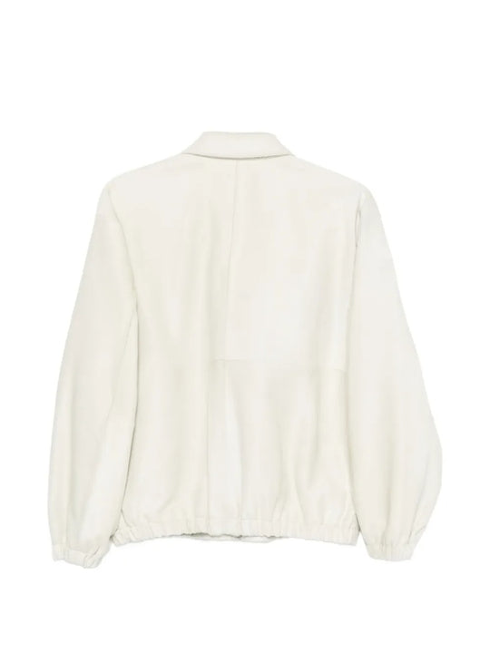White jacket, back view
