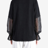 ANN DEMEULEMEESTER - Women Loes Boxy Fit Silkchiffon Lace Sleeves T-Shirt