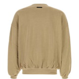 Tan sweats hoodies, back view showing relaxed fit