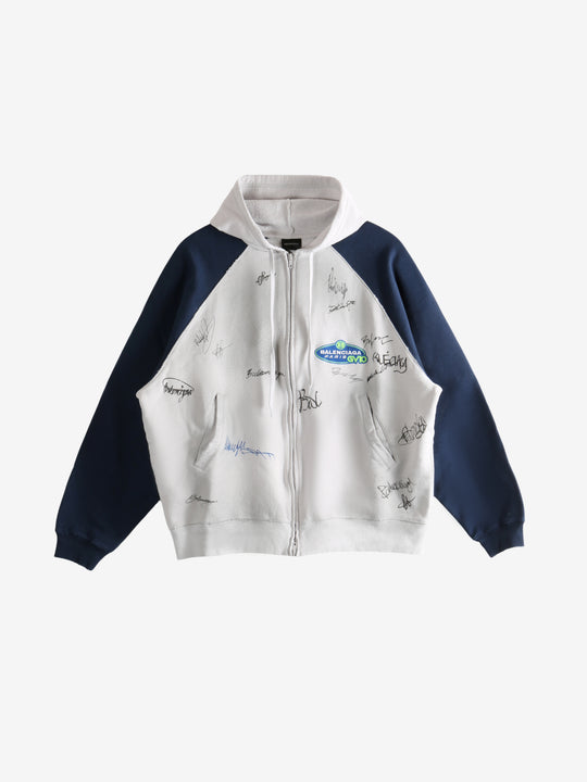 White hoodie, front view