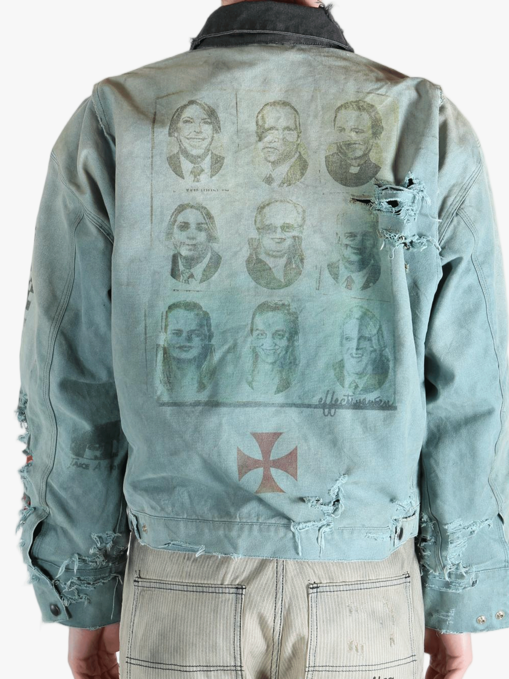Grey jacket worn by a person, showing the jacket's fit