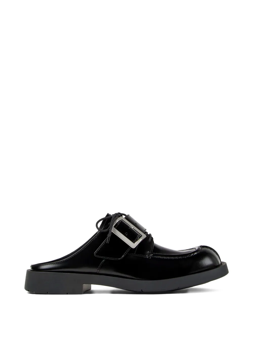 Black loafers-mules, front veiw