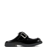 Black loafers-mules, front veiw