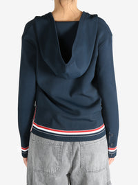 THOM BROWNE - Women Milano Stitch  W/RWB Stripe Cardigan Hoodie