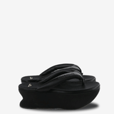 Black sandals, front view