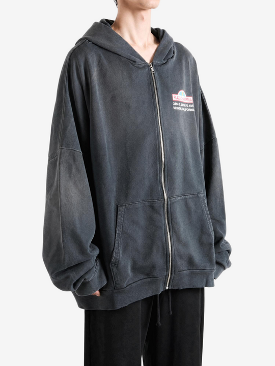 Black hoodie, full body view