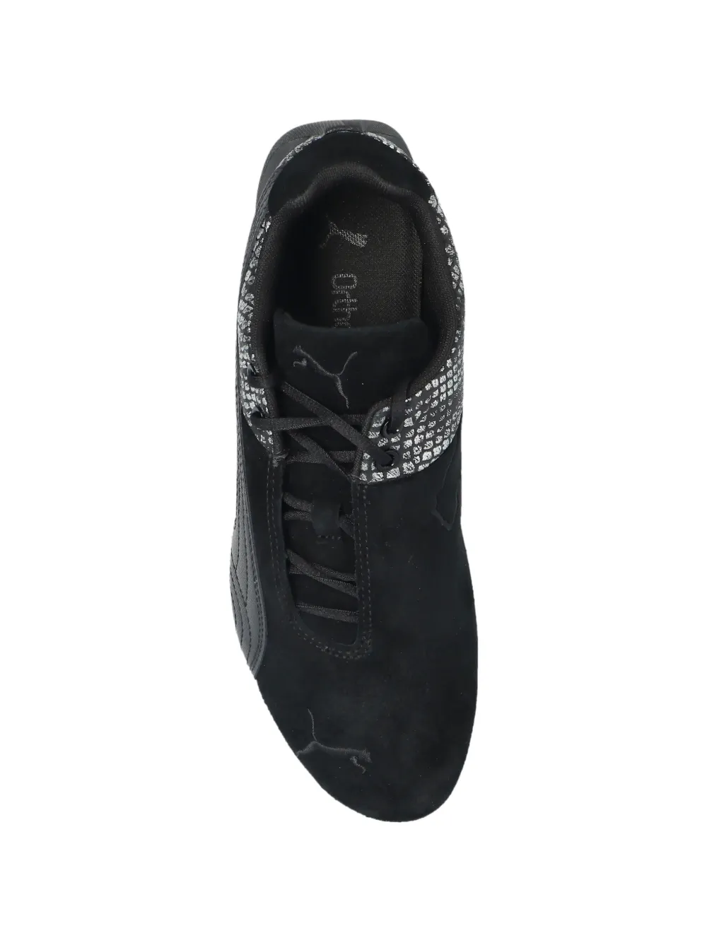 black sneakers,top view