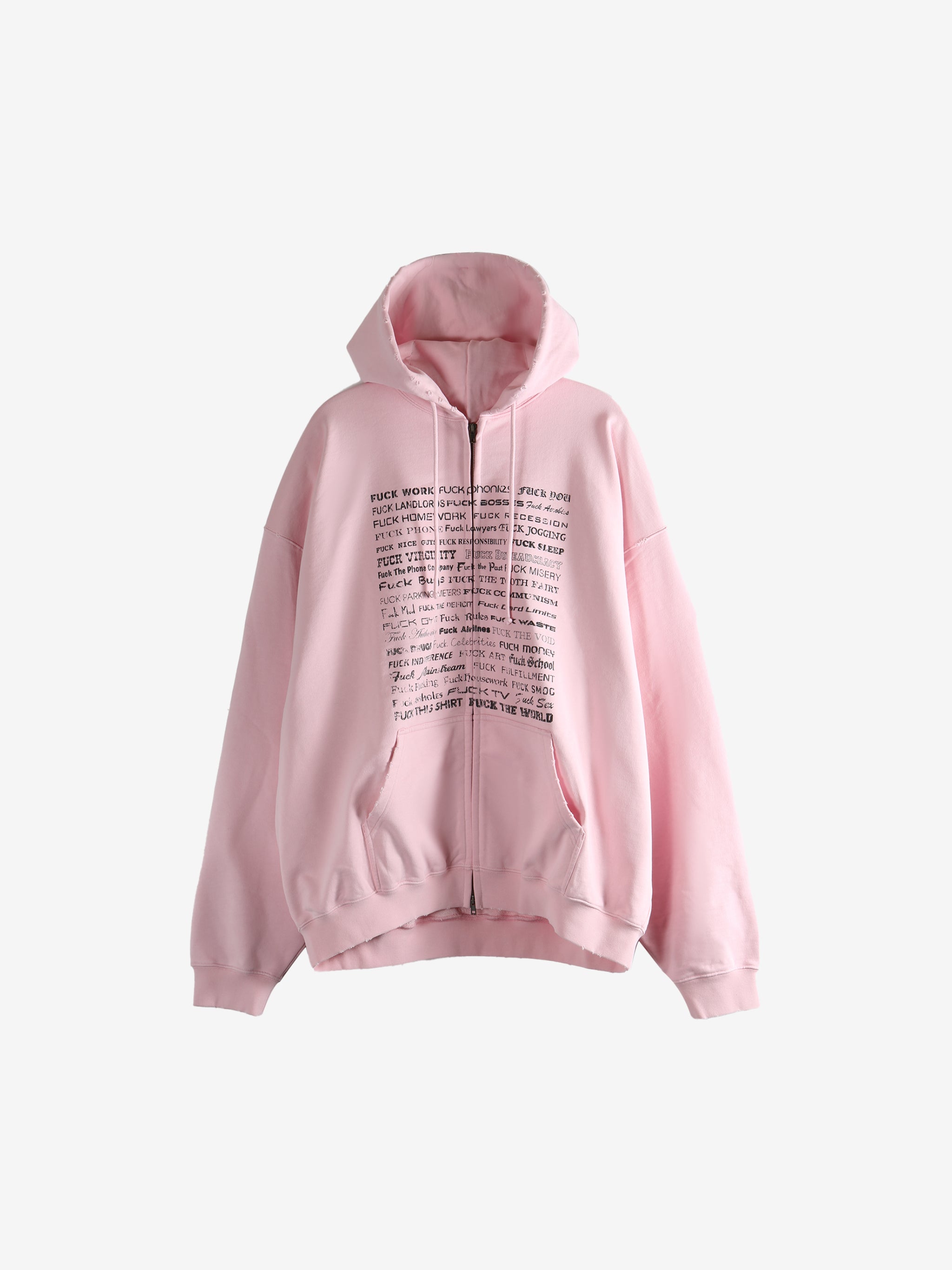 Pink hoodie, front view