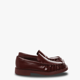 Red loafers-mules, front view