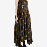 Brown dress, full body view