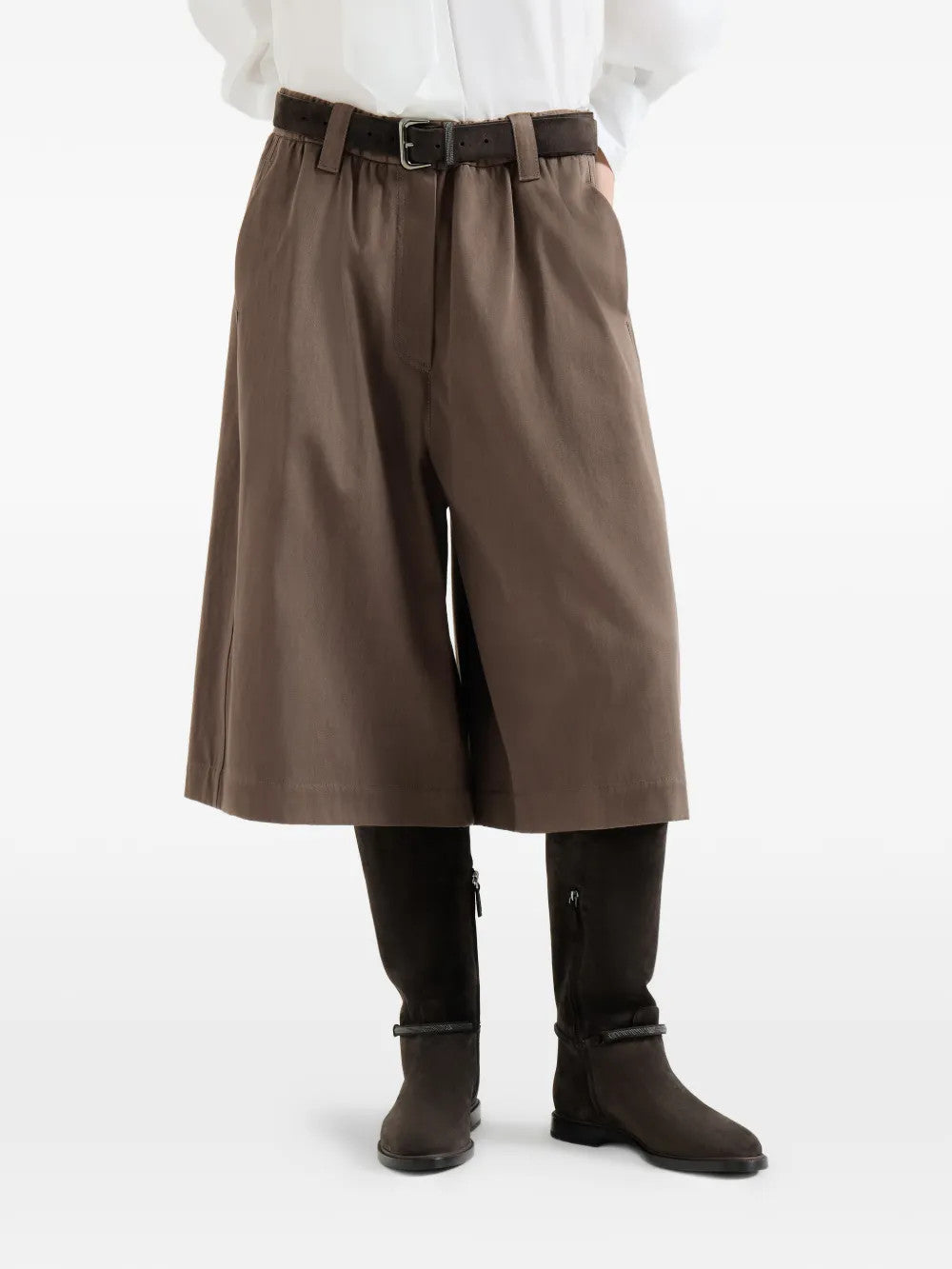 Brown pants, full body view