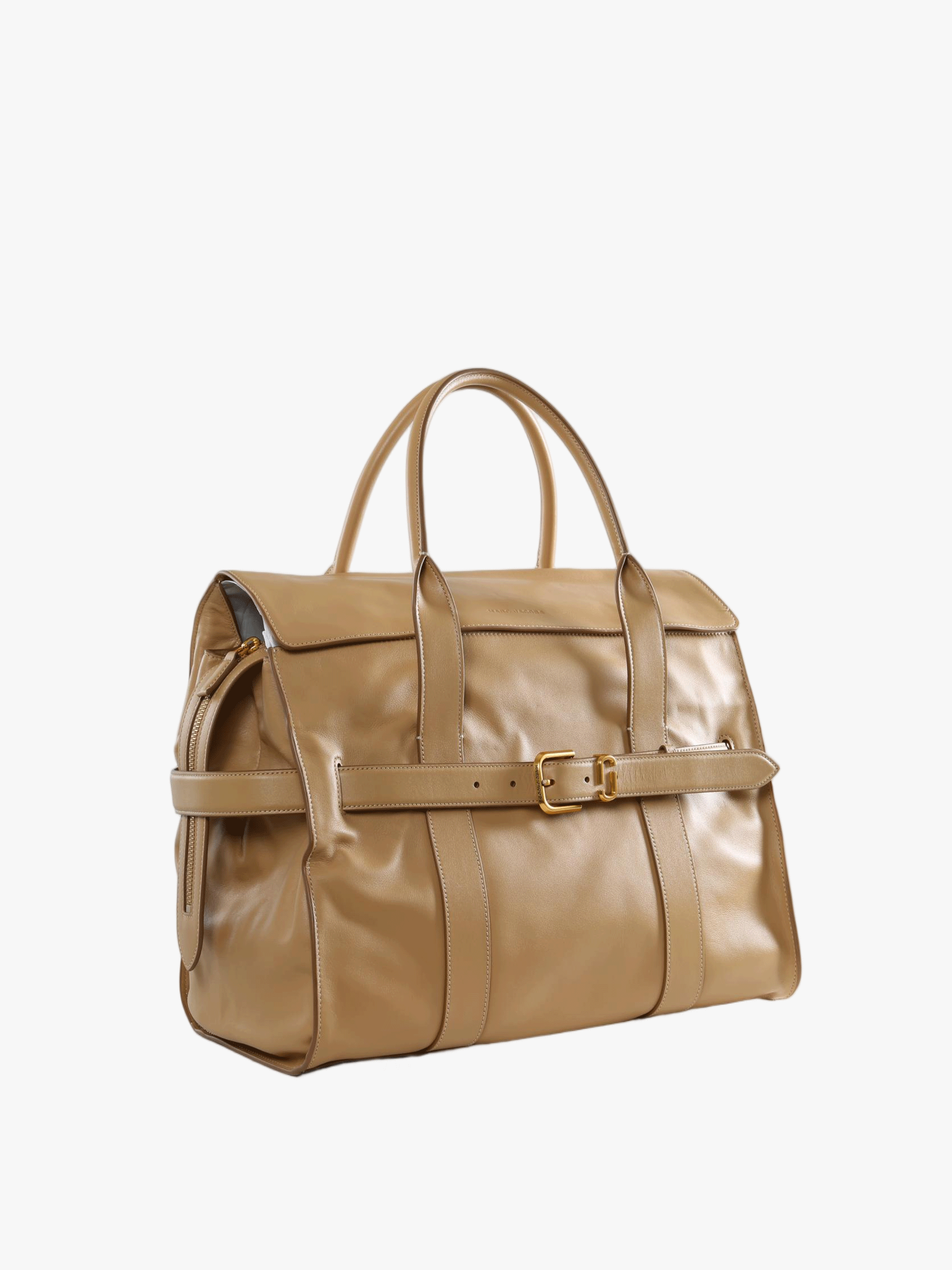 Tan bag, front view