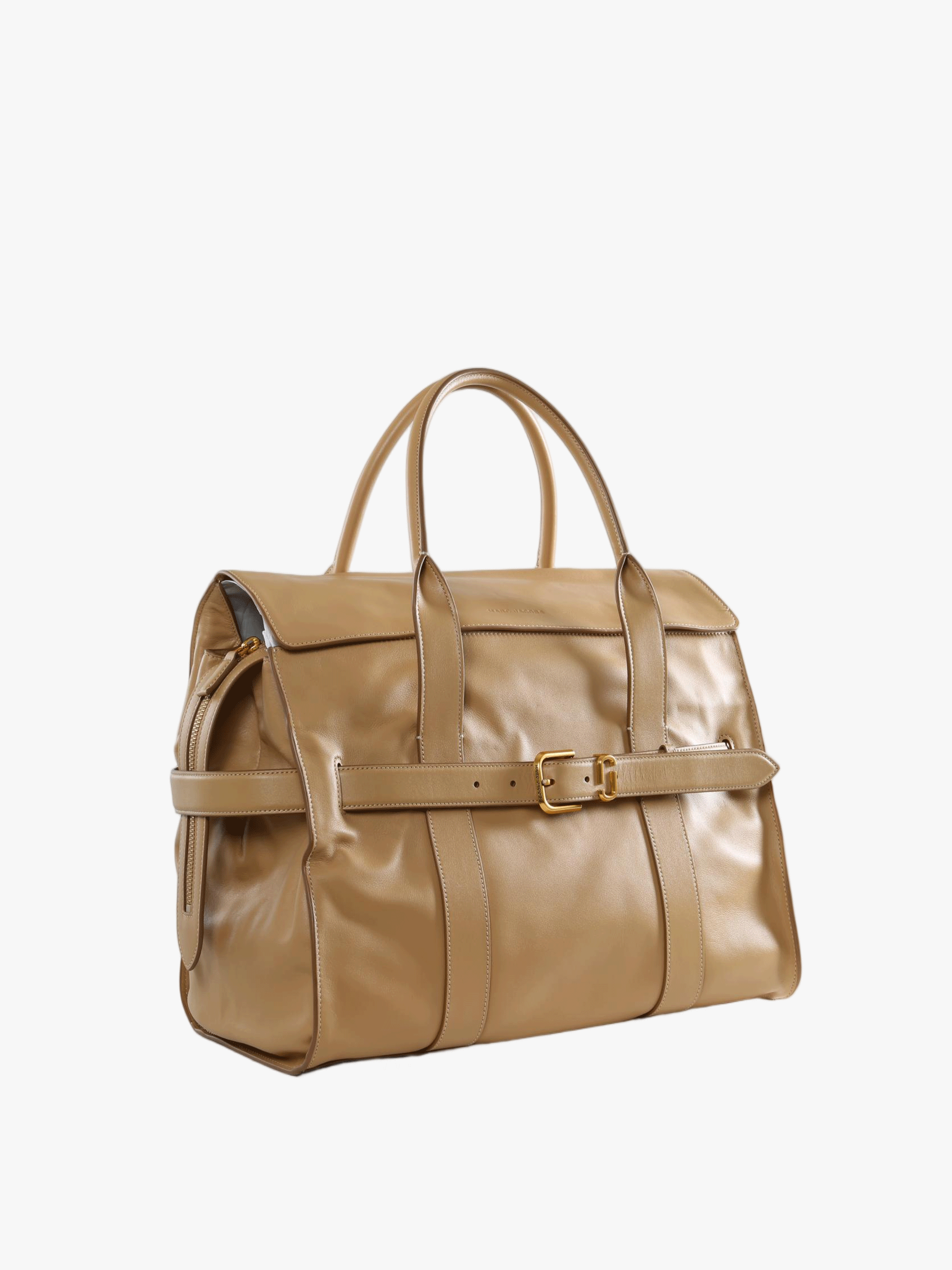 Tan bag, front view