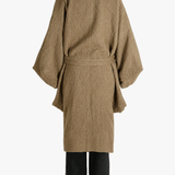 Tan jacket, full body view