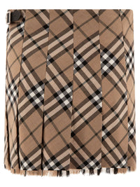 BURBERRY - Women Check Wool Kilt