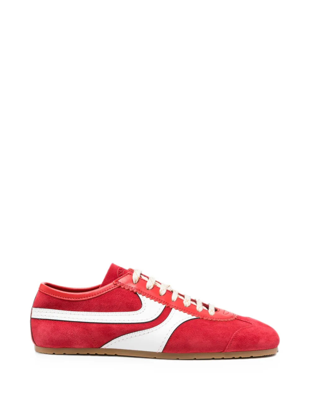 Red shoes, side view