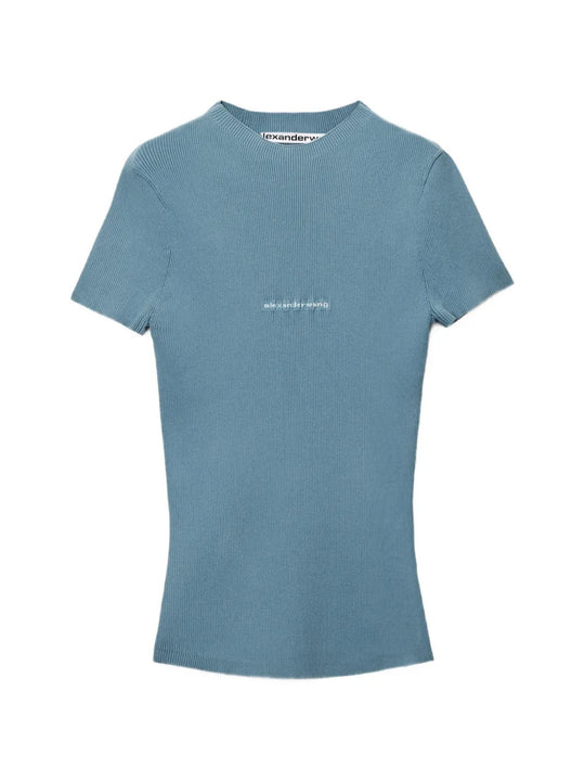Blue t-shirt, front view