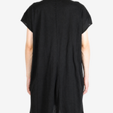 Black t-shirt, full body view