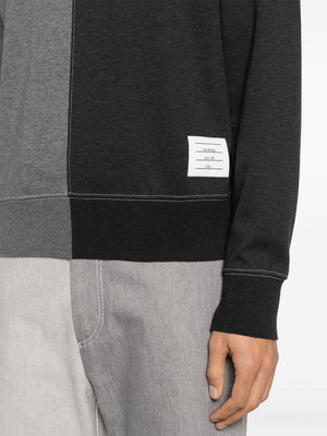 THOM BROWNE - Men Crew Neck Sweatshirt With Contrast Stitching