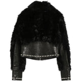 ANN DEMEULEMEESTER - Women Kirsti Studded Leather Cropped Zipped Blouson