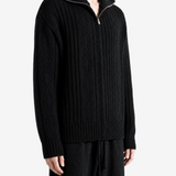Black knitwear, full body view