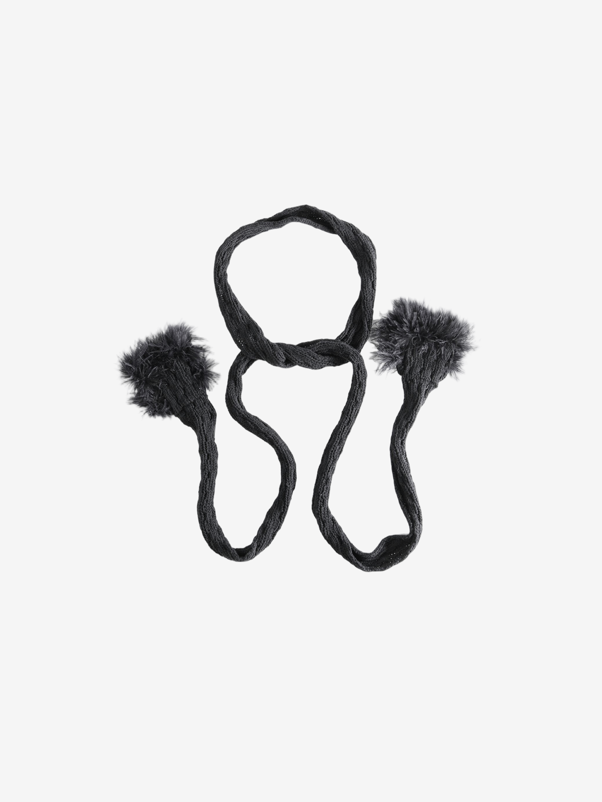 Black scarves, back view