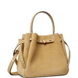 Tan bags, side view
