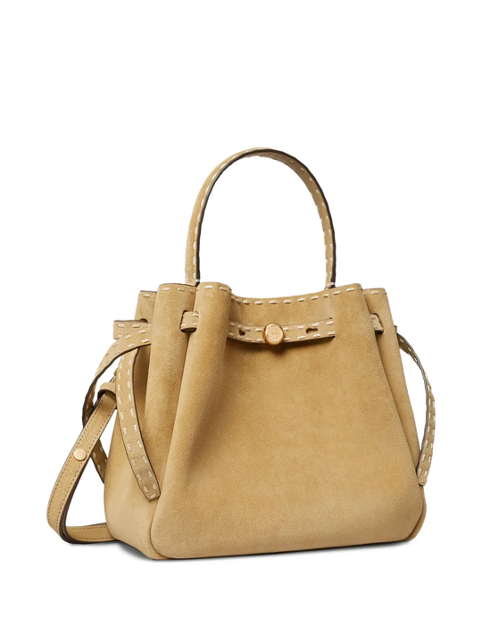 Tan bags, side view