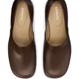 Brown heels, top view