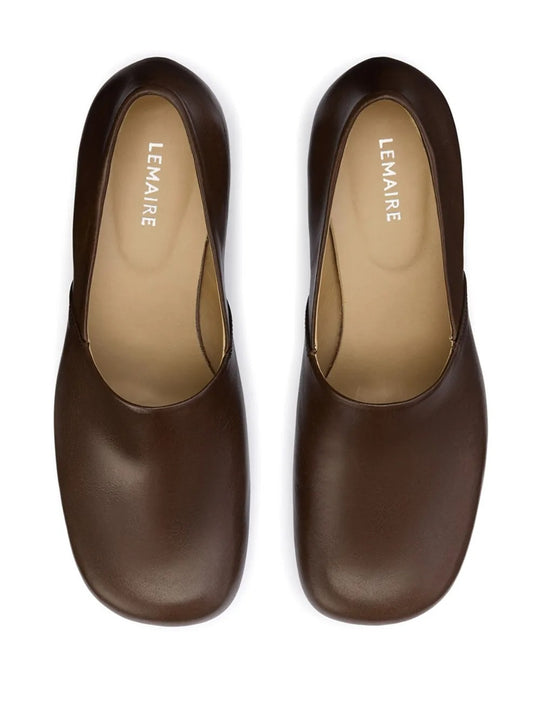 Brown heels, top view