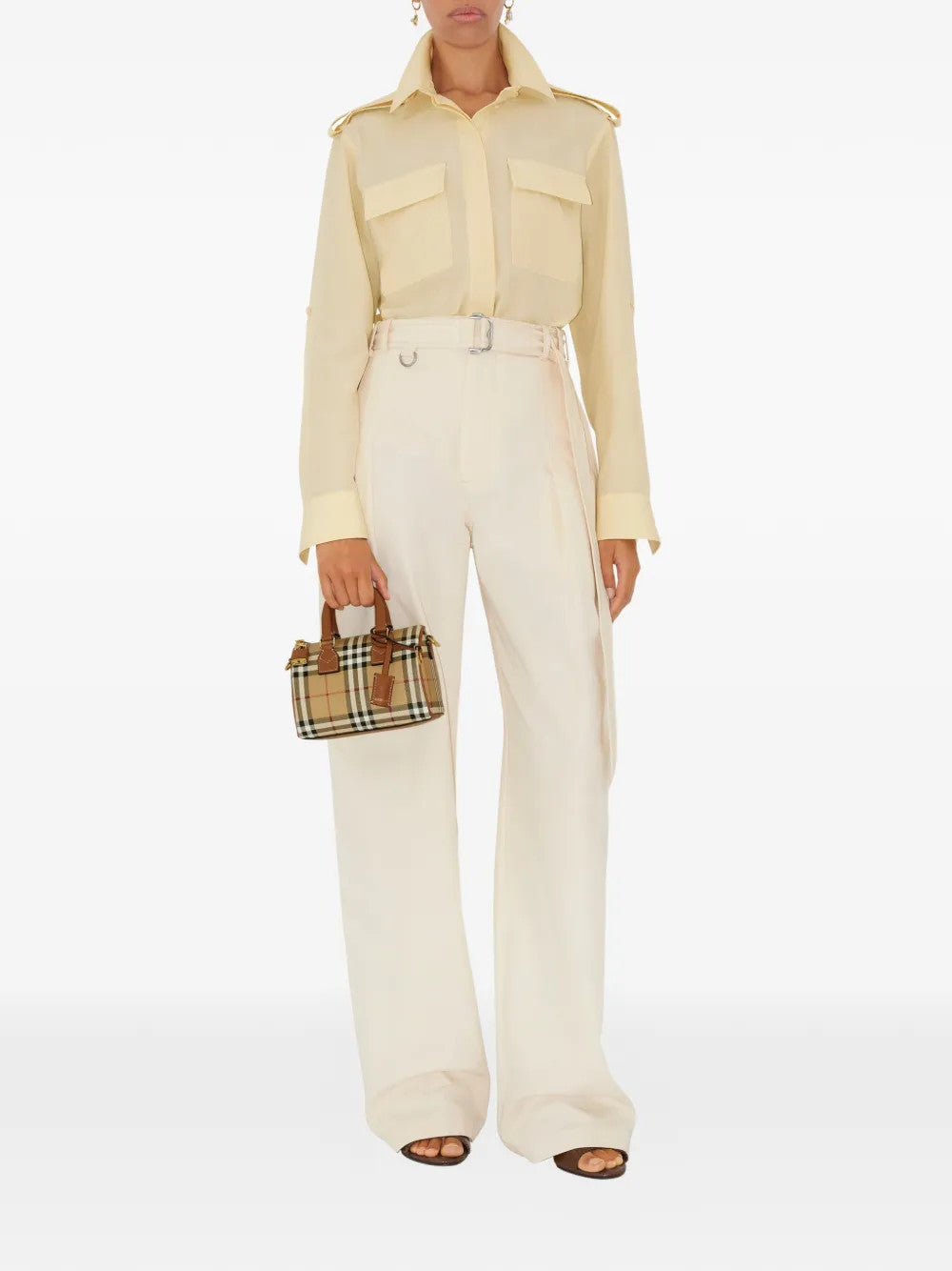 Tan bag, full body view