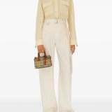 Tan bag, full body view