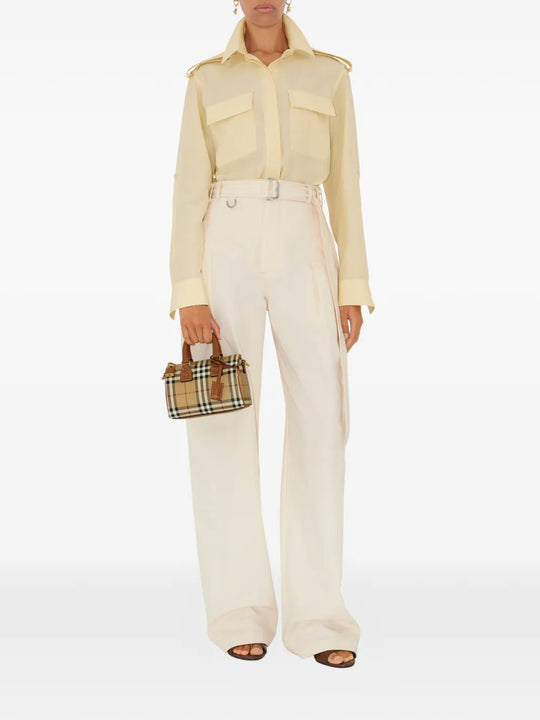Tan bag, full body view
