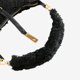 Close up of  Black bag ,showing texture of the fabric