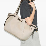 Tan bag, front view