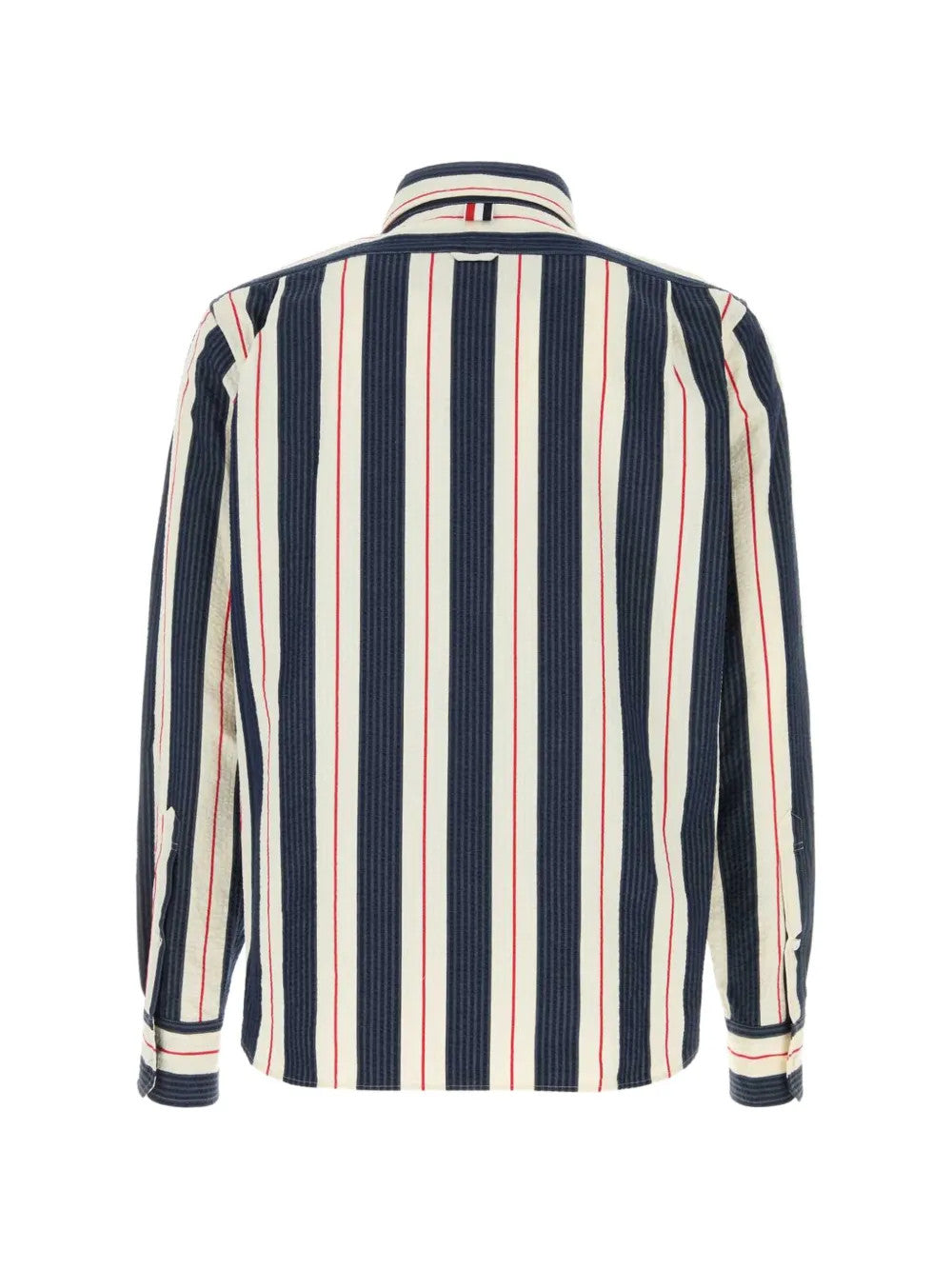 Navy shirt, back view