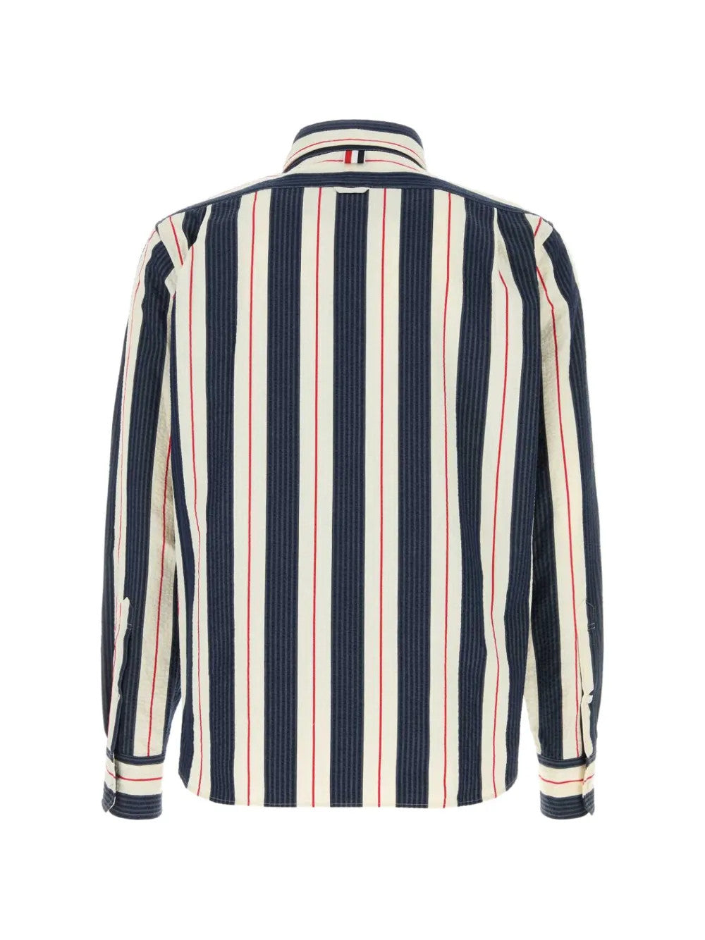 Navy shirt, back view
