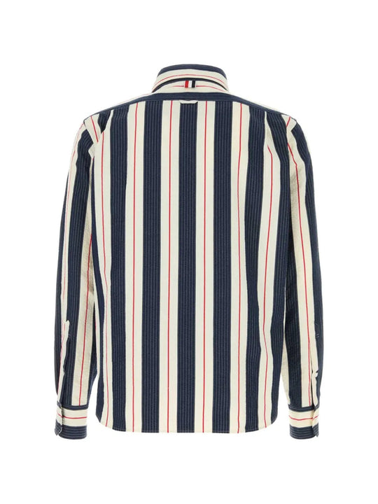 Navy shirt, back view