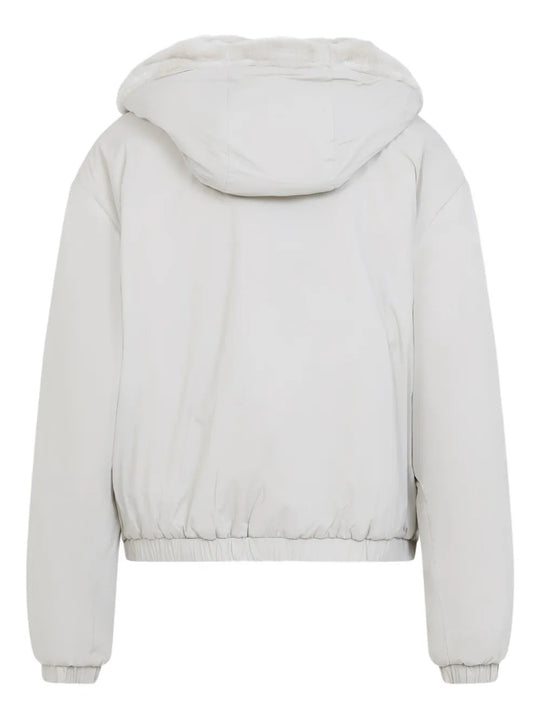 White jacket, back view