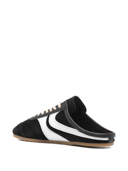 Black loafers-mules, side view