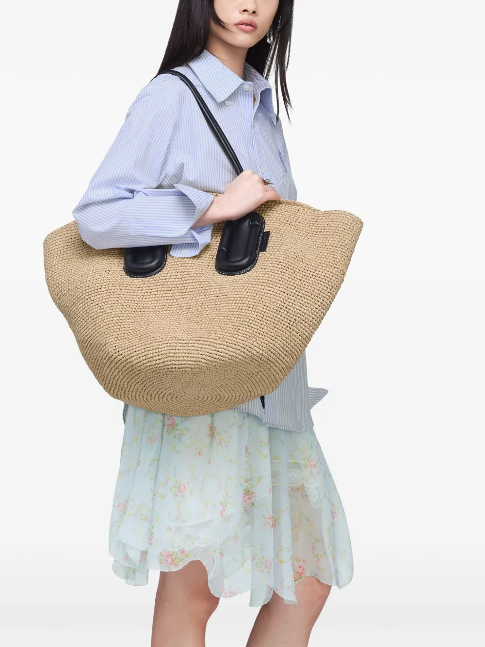 Tan bag, side view