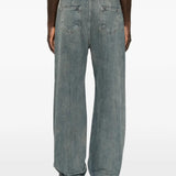 Blue pants, full body view