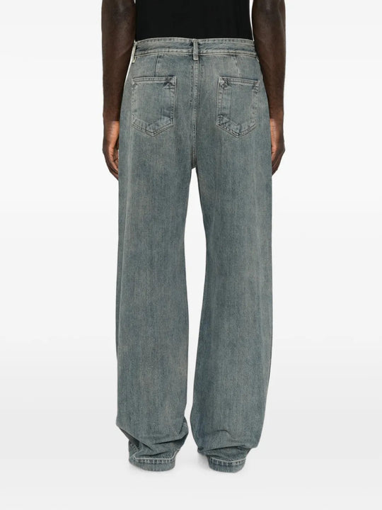 Blue pants, full body view