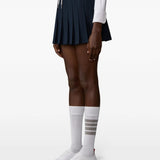 THOM BROWNE - Women Wool Mini Length Drawstring Pleated Skirt