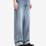 Blue pants, front view