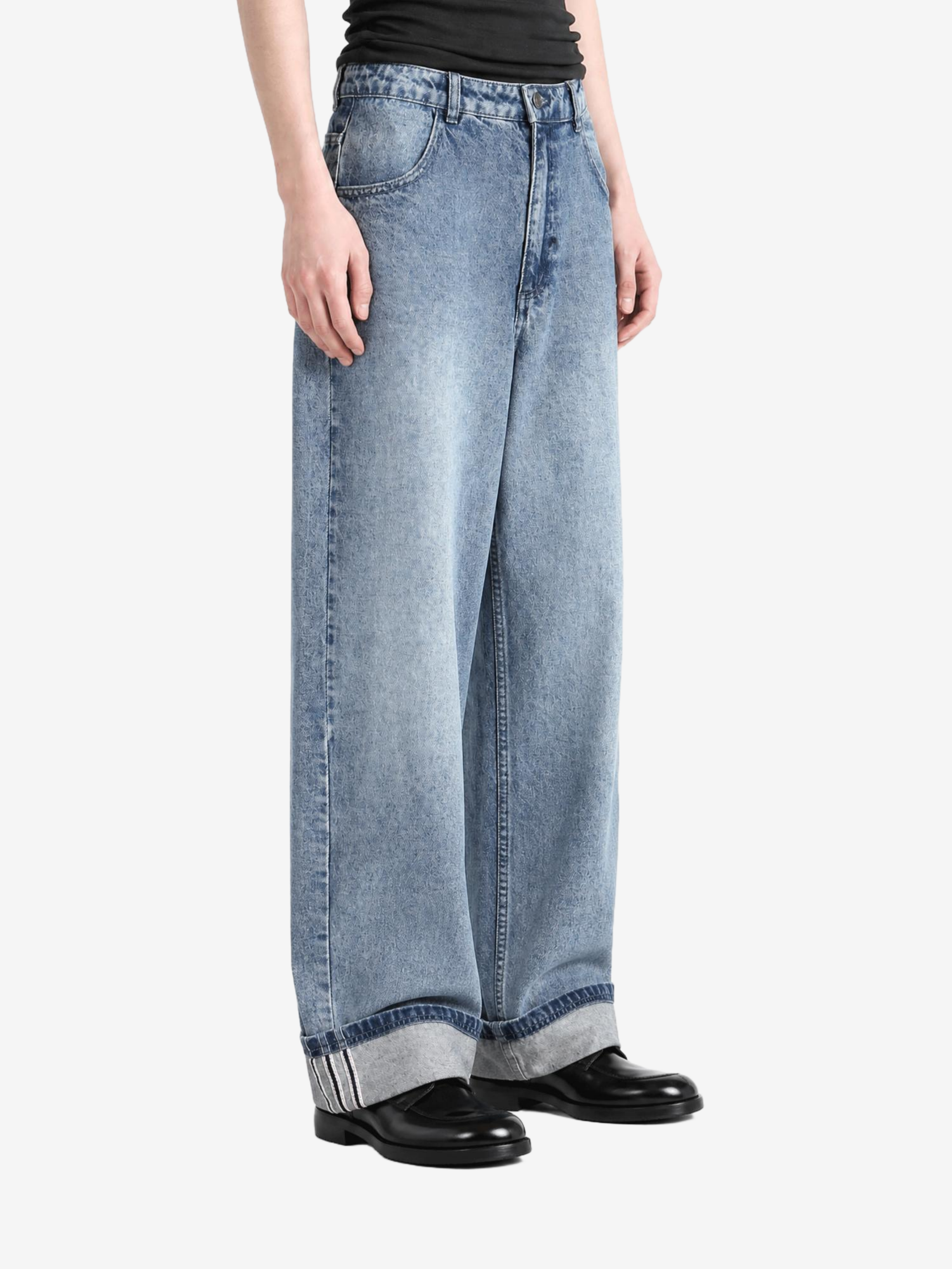 Blue pants, front view